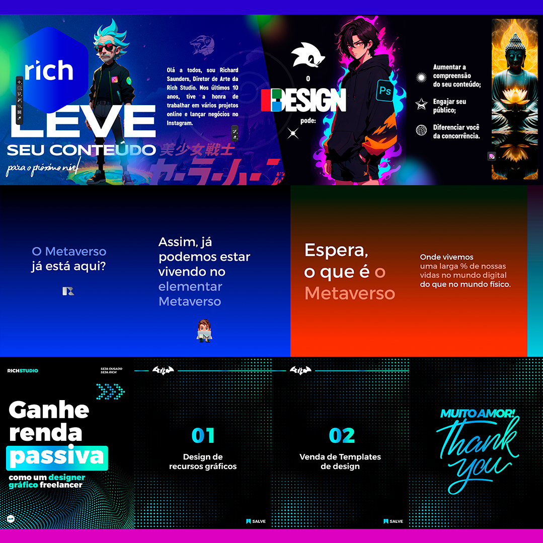 Criação de Carrossel (Instagram, Tik-Tok, LinkedIn, Threads, YouTube..)
